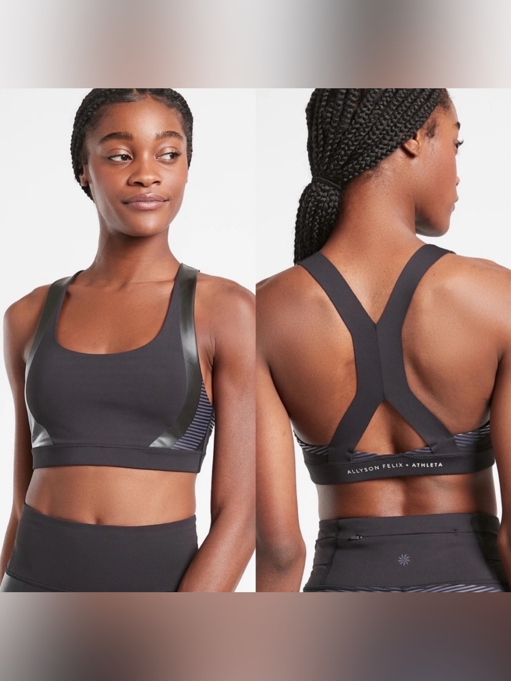 Athleta x Allyson Felix Ultimate Legend Sports Bra Black Women Large L